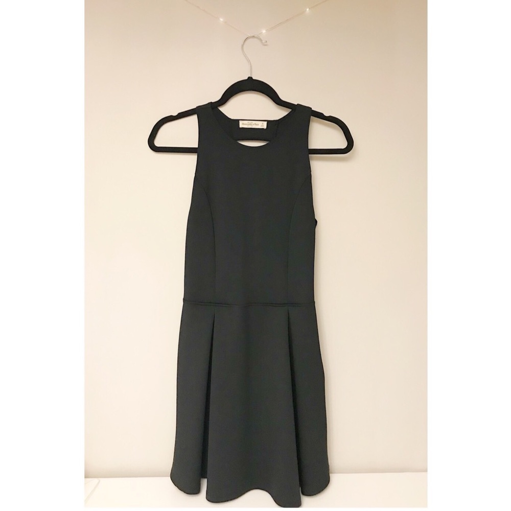 •A&F• black fit & flare dress w/ ladder cutouts